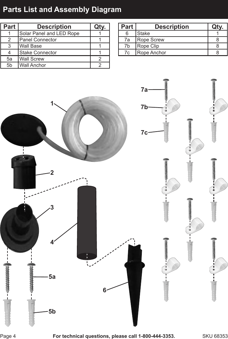Page 4 of 4 - Harbor-Freight Harbor-Freight-Solar-Rope-Light-Product-Manual- Harbor-freight-solar-rope-light-product-manual