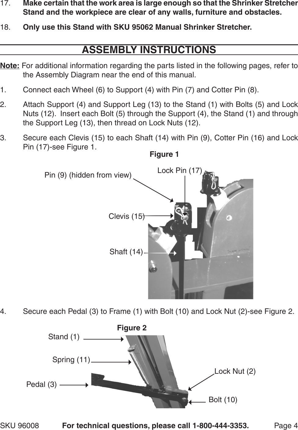 Page 4 of 8 - Harbor-Freight Harbor-Freight-Stand-For-Shrinker-And-Stretcher-Machines-Product-Manual-  Harbor-freight-stand-for-shrinker-and-stretcher-machines-product-manual