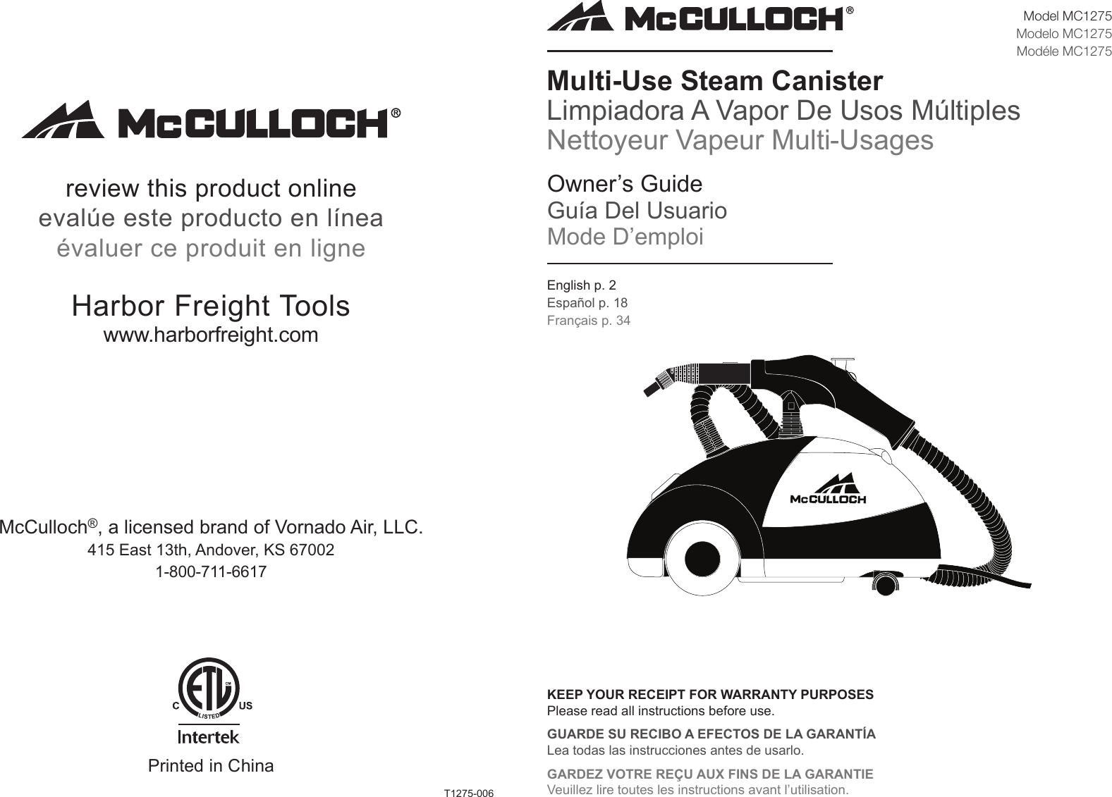 Steam cleaner mcculloch фото 118