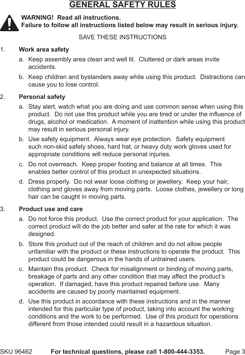 Page 3 of 12 - Harbor-Freight Harbor-Freight-Trailer-Sway-Control-Kit-Product-Manual-  Harbor-freight-trailer-sway-control-kit-product-manual