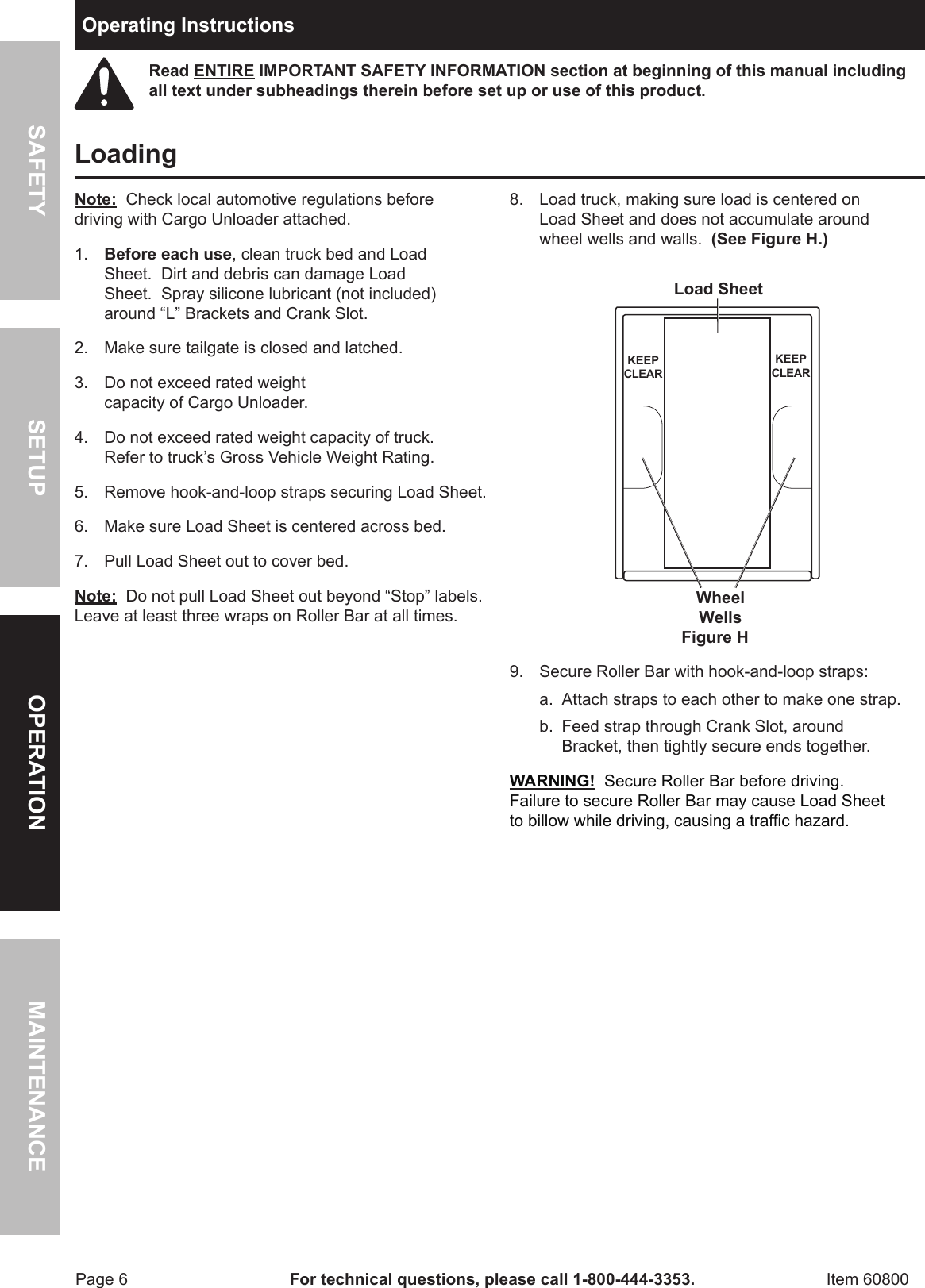 Page 6 of 12 - Harbor-Freight Harbor-Freight-Truck-Bed-Cargo-Unloader-Product-Manual-  Harbor-freight-truck-bed-cargo-unloader-product-manual