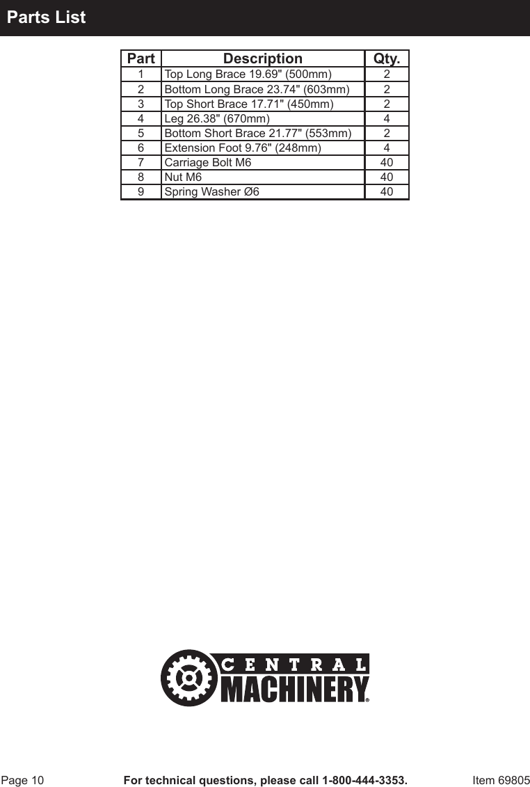 Page 10 of 12 - Harbor-Freight Harbor-Freight-Universal-Tool-Stand-Product-Manual-  Harbor-freight-universal-tool-stand-product-manual