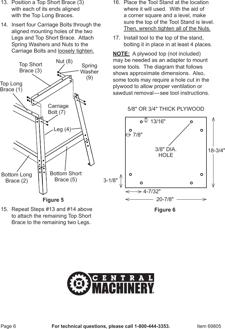 Page 6 of 12 - Harbor-Freight Harbor-Freight-Universal-Tool-Stand-Product-Manual-  Harbor-freight-universal-tool-stand-product-manual