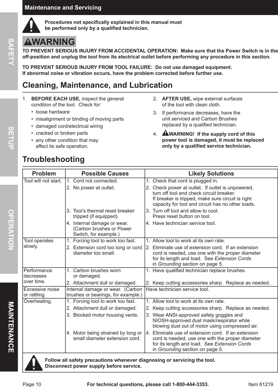 Page 10 of 12 - Harbor-Freight Harbor-Freight-Variable-Speed-Oscillating-Multifunction-Power-Tool-Product-Manual-  Harbor-freight-variable-speed-oscillating-multifunction-power-tool-product-manual