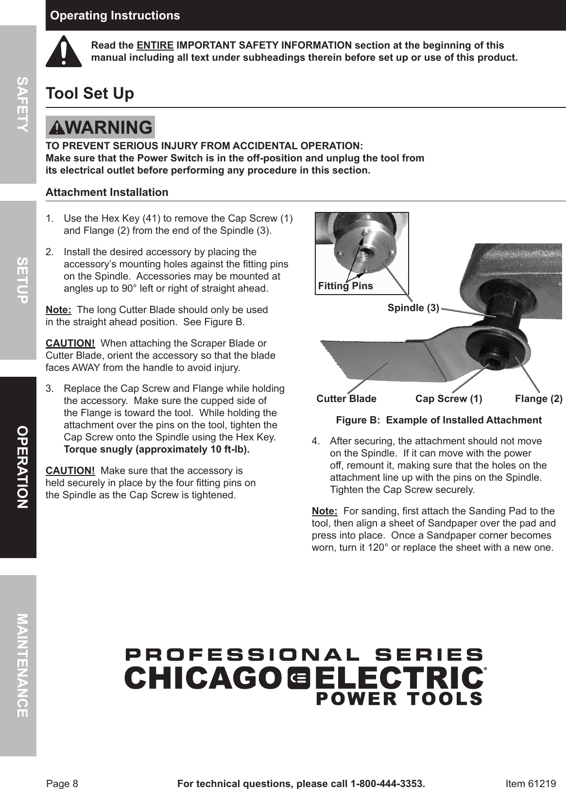 Page 8 of 12 - Harbor-Freight Harbor-Freight-Variable-Speed-Oscillating-Multifunction-Power-Tool-Product-Manual-  Harbor-freight-variable-speed-oscillating-multifunction-power-tool-product-manual