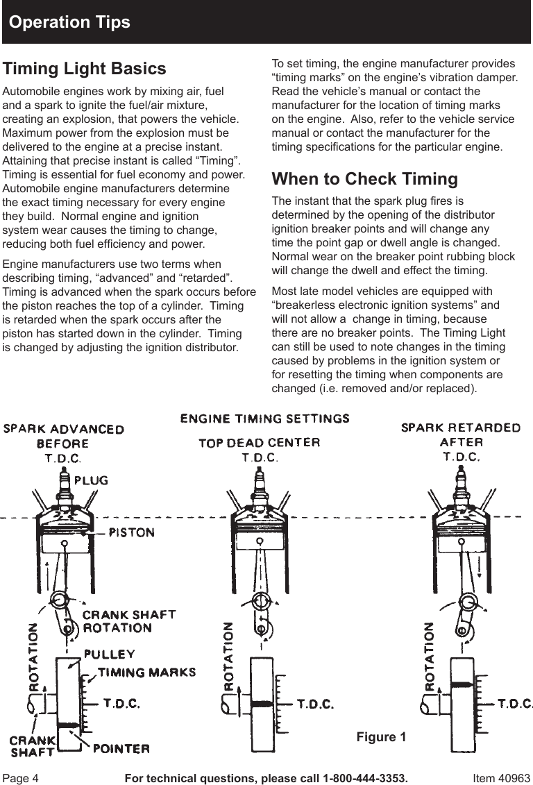 Page 4 of 12 - Harbor-Freight Harbor-Freight-Xenon-Advance-Timing-Light-Product-Manual-  Harbor-freight-xenon-advance-timing-light-product-manual