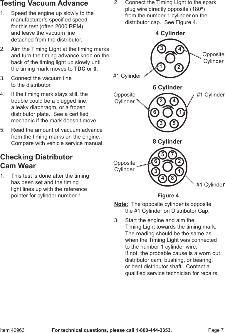 Page 7 of 12 - Harbor-Freight Harbor-Freight-Xenon-Advance-Timing-Light-Product-Manual-  Harbor-freight-xenon-advance-timing-light-product-manual