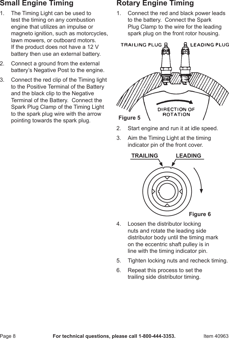 Page 8 of 12 - Harbor-Freight Harbor-Freight-Xenon-Advance-Timing-Light-Product-Manual-  Harbor-freight-xenon-advance-timing-light-product-manual