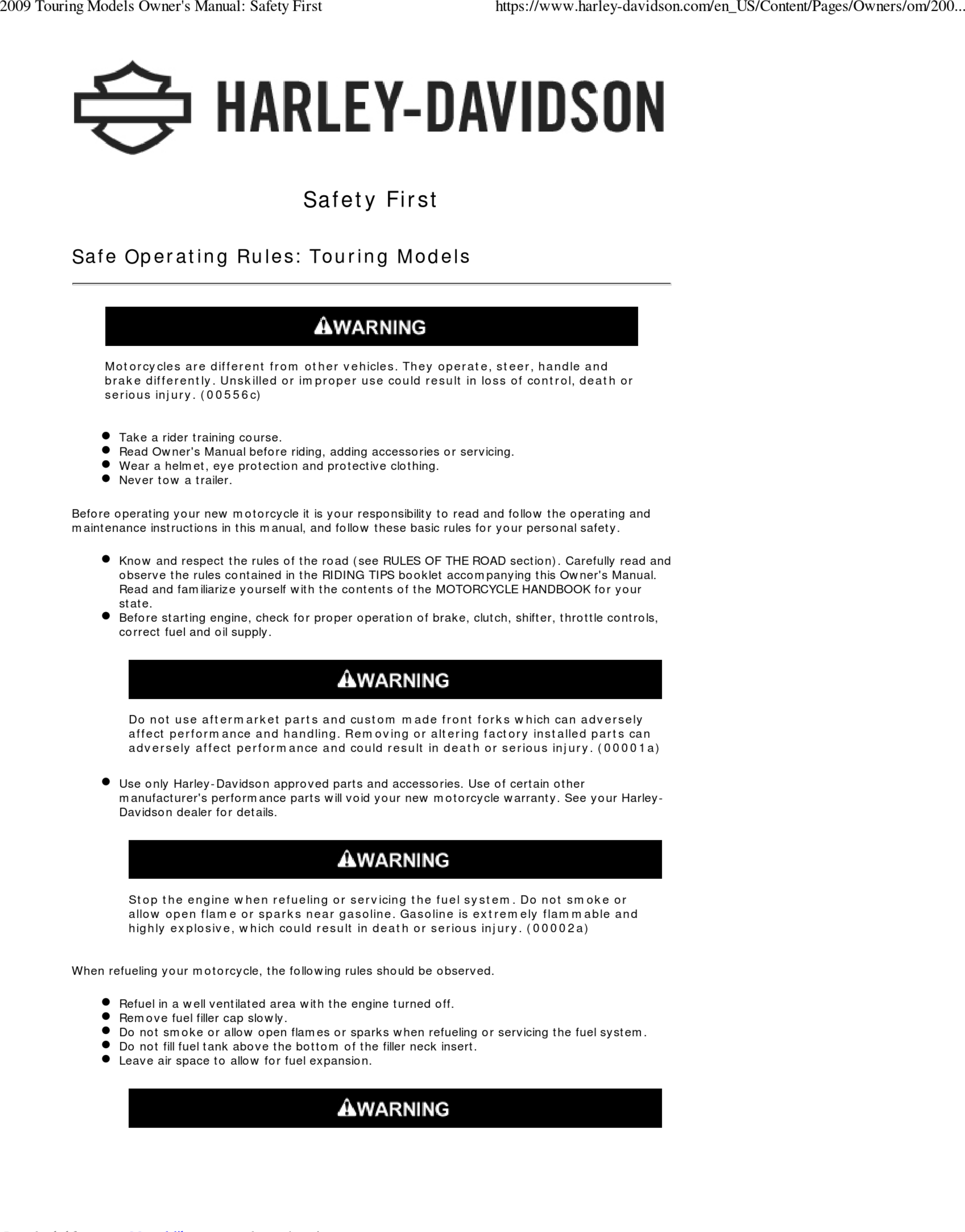 2004 HARLEY DAVIDSON ROAD KING OWNERS MANUAL PDF visual data 5