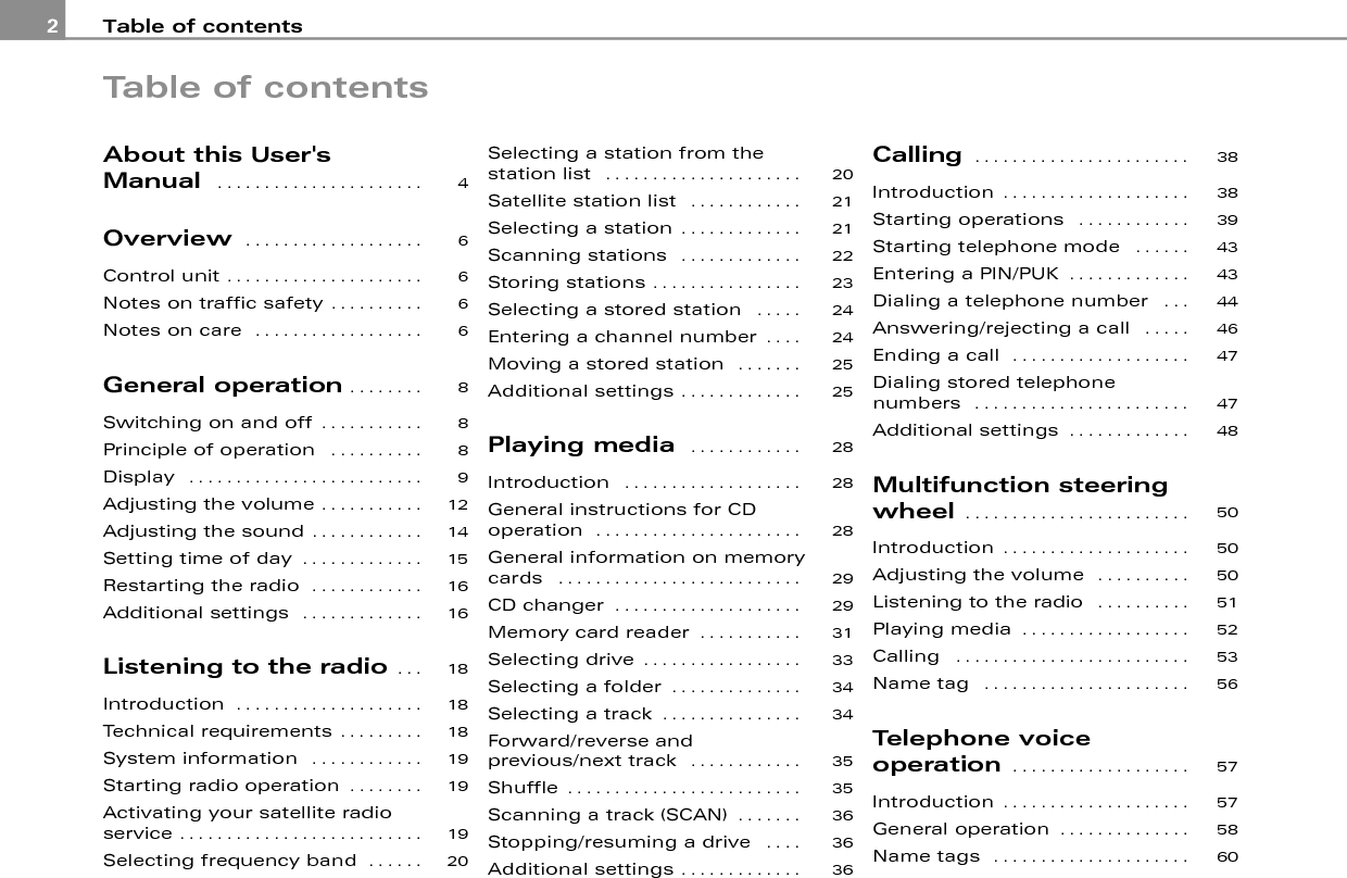 Table of contents 3Alphabetical index . . . . . .  63