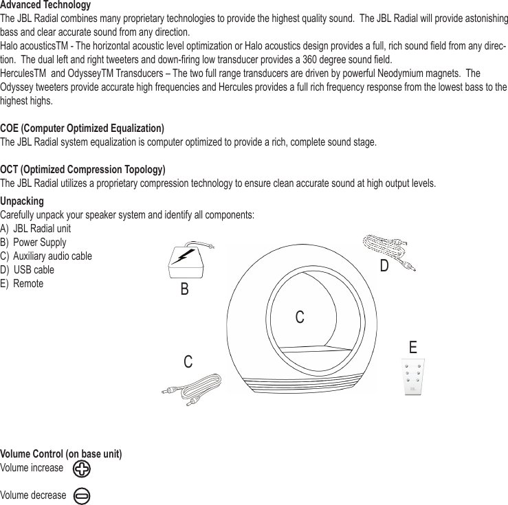 Jbl best sale radial parts