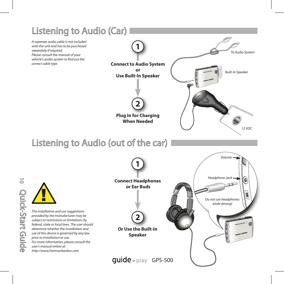 Page 10 of 12 - Harman-Kardon Harman-Kardon-Gps-500-Users-Manual- 32384_GPS500_QuickStart_UK  Harman-kardon-gps-500-users-manual