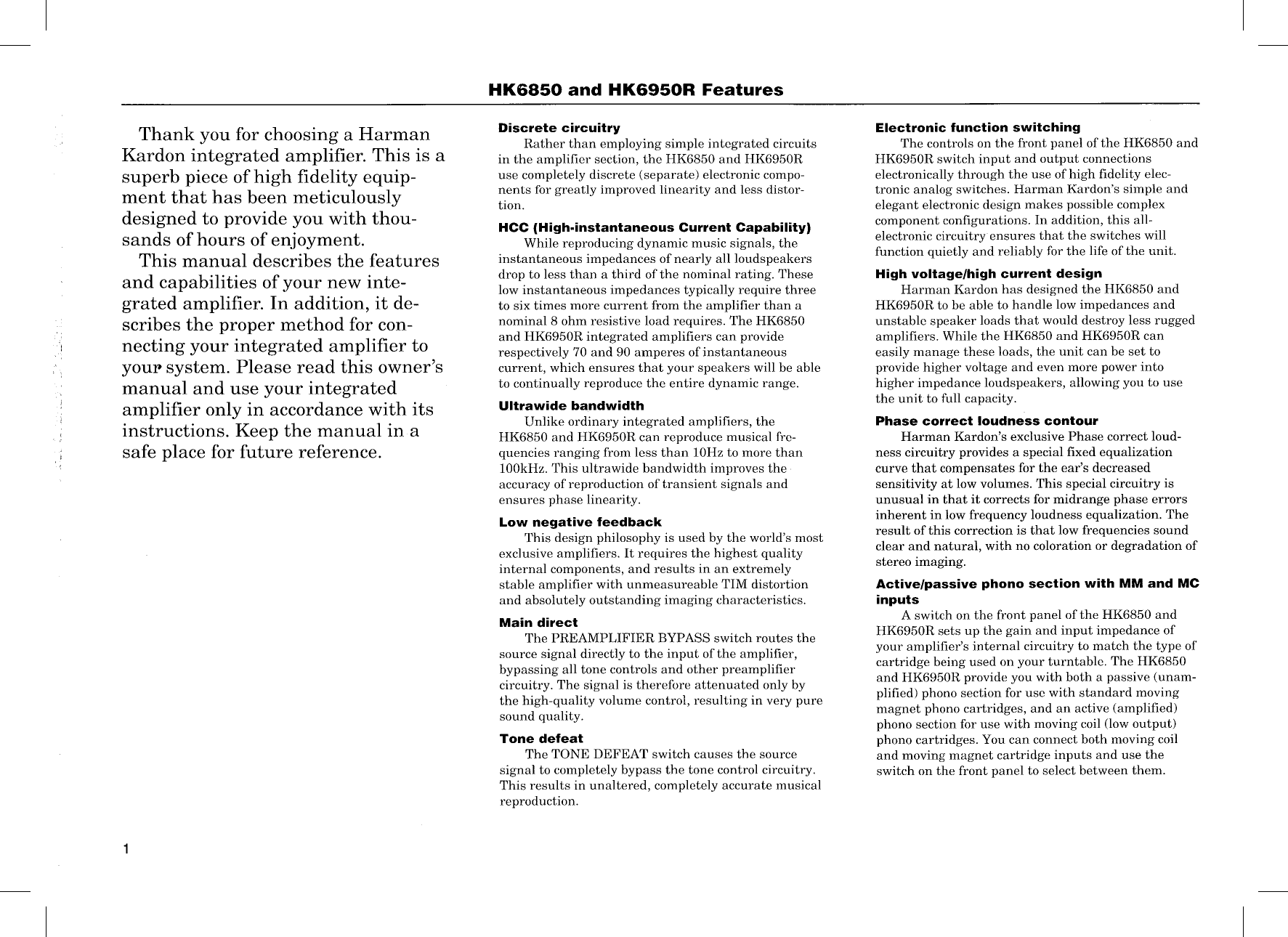 Page 2 of 12 - Harman-Kardon Harman-Kardon-Hk6850-Users-Manual- PAGE01.TIF  Harman-kardon-hk6850-users-manual