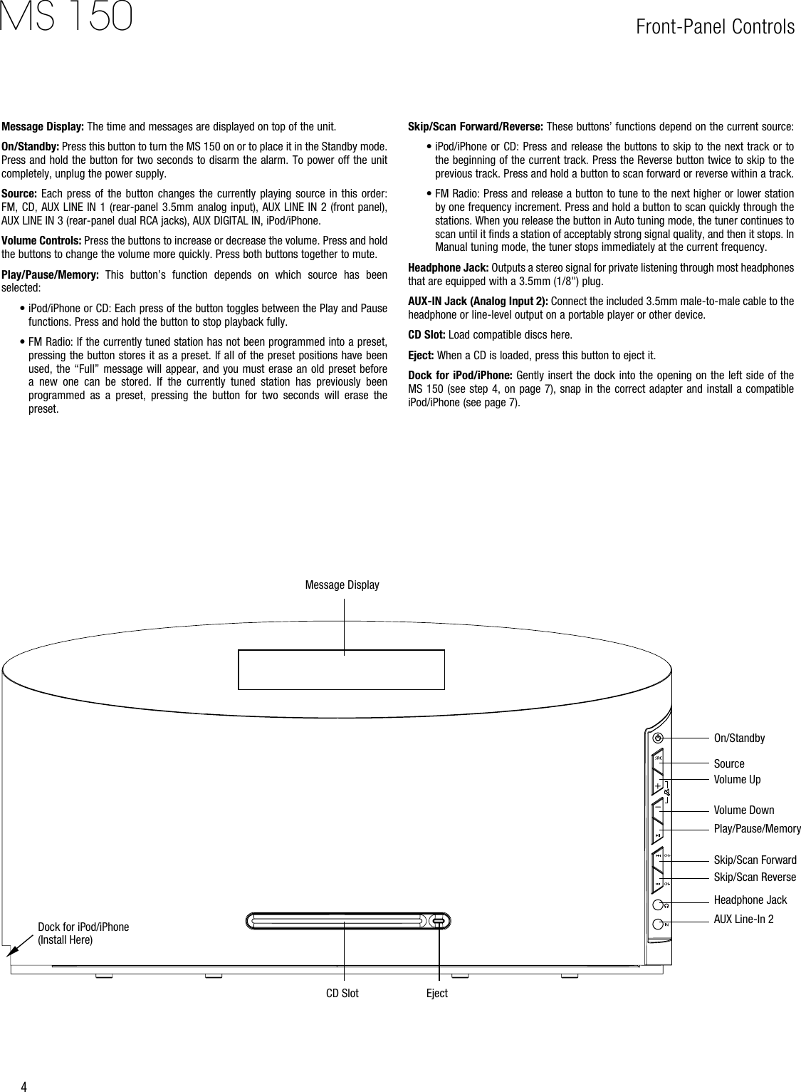 Page 4 of 12 - Harman-Kardon Harman-Kardon-Ms-150-Users-Manual-  Harman-kardon-ms-150-users-manual