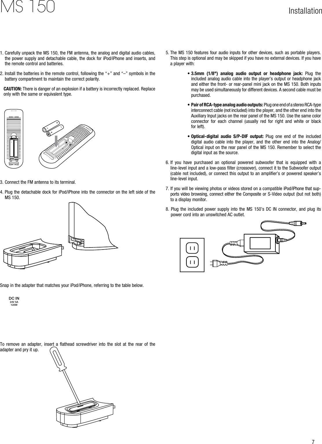 Page 7 of 12 - Harman-Kardon Harman-Kardon-Ms-150-Users-Manual-  Harman-kardon-ms-150-users-manual