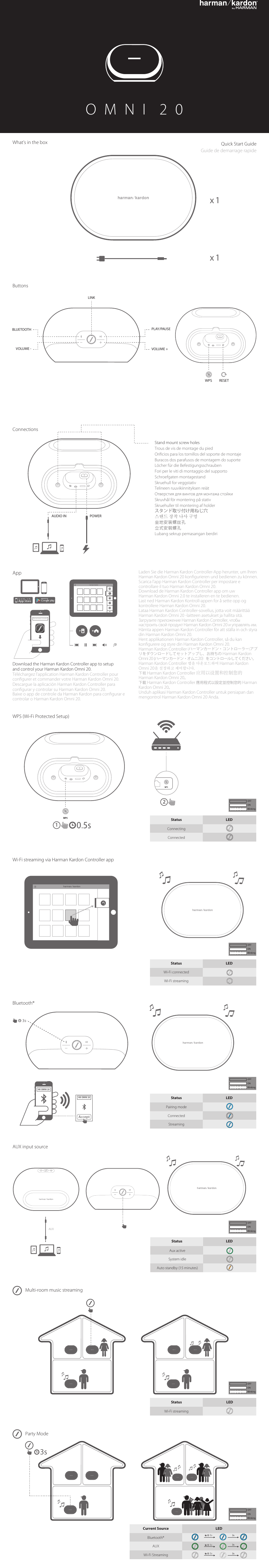 Page 1 of 2 - Harman-Kardon Harman-Kardon-Omni-20-Quick-Start-Manual- 080-3066_HK_Omni_20_QSG_A_Rev4  Harman-kardon-omni-20-quick-start-manual