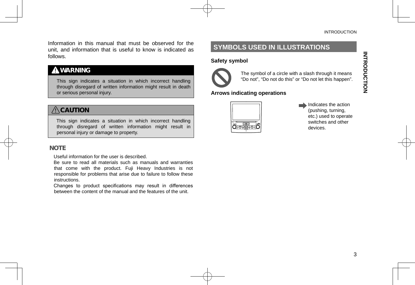 Page 4 of Harman BE2818 Automotive Infotainment Unit with Bluetooth User Manual 