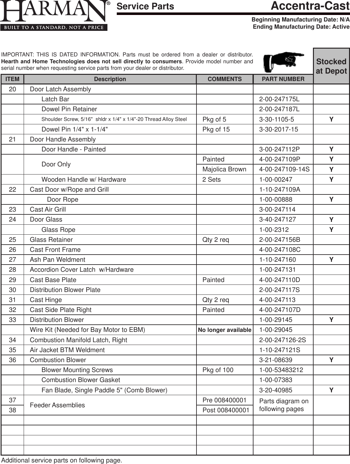 Page 3 of 6 - Harman Harman-Accentra-Stove-Owner-S-Manual