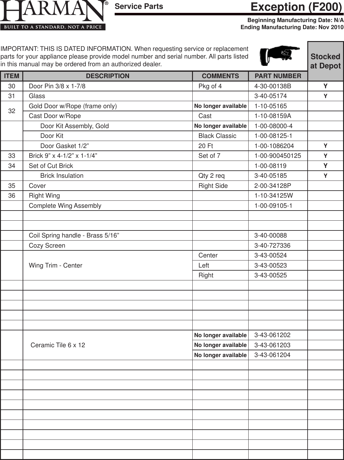 Page 3 of 3 - Harman Harman-Exception-Owner-S-Manual