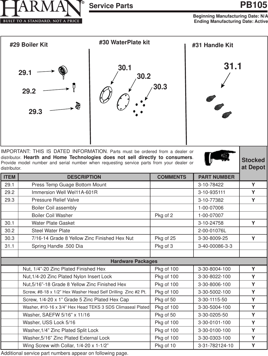 Page 5 of 6 - Harman Harman-Pb105-Boiler-Quick-Start-Guide