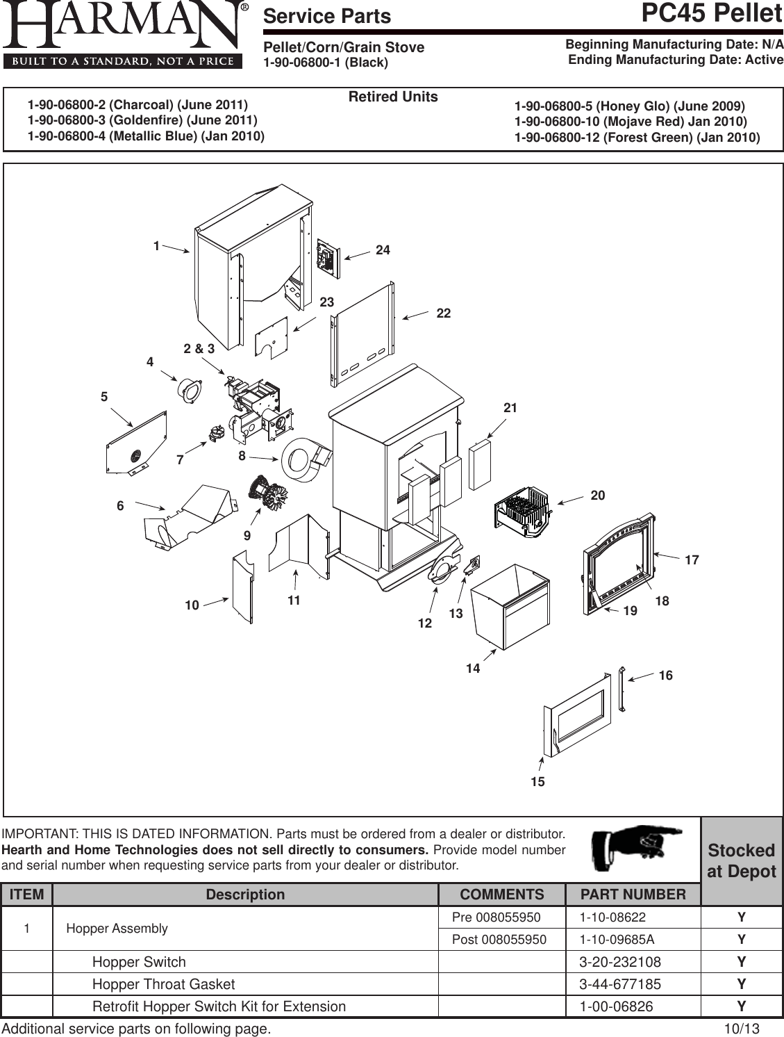 Page 1 of 6 - Harman Harman-Pc45-Owner-S-Manual