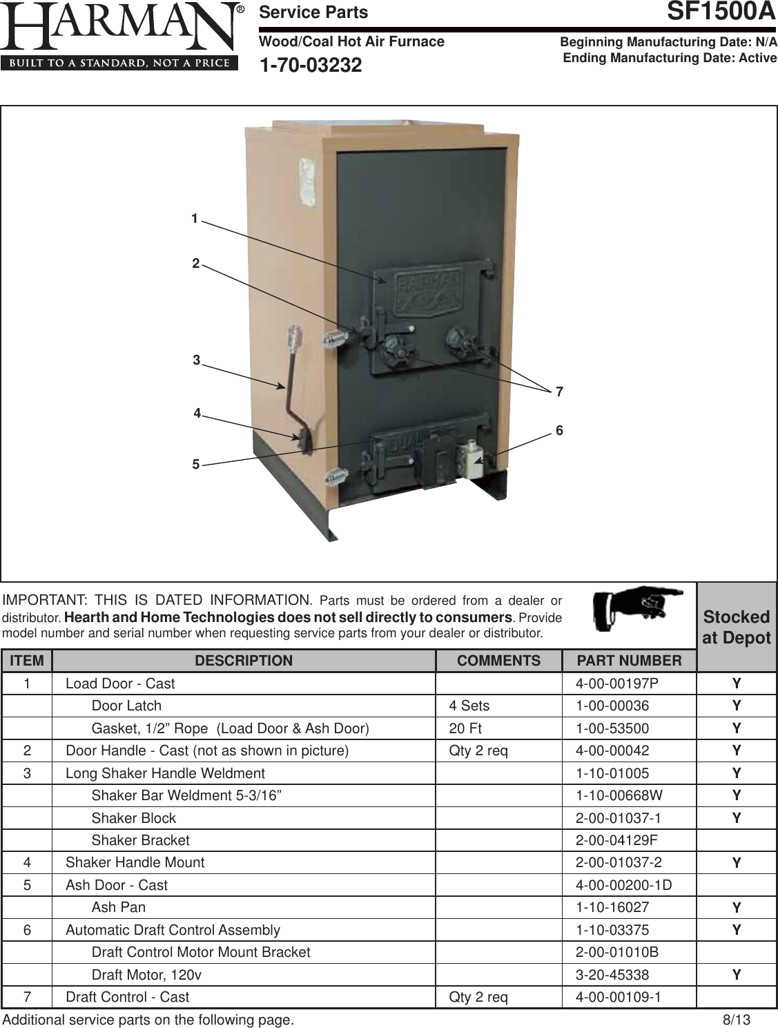 Page 1 of 2 - Harman Harman-Sf-1500-A-Quick-Start-Guide