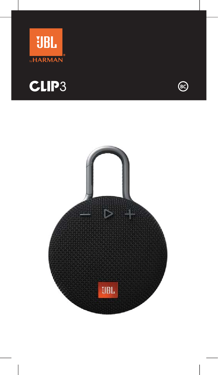 Harman JBLCLIP3CS Portable Bluetooth Speaker User Manual TR04364 JBL