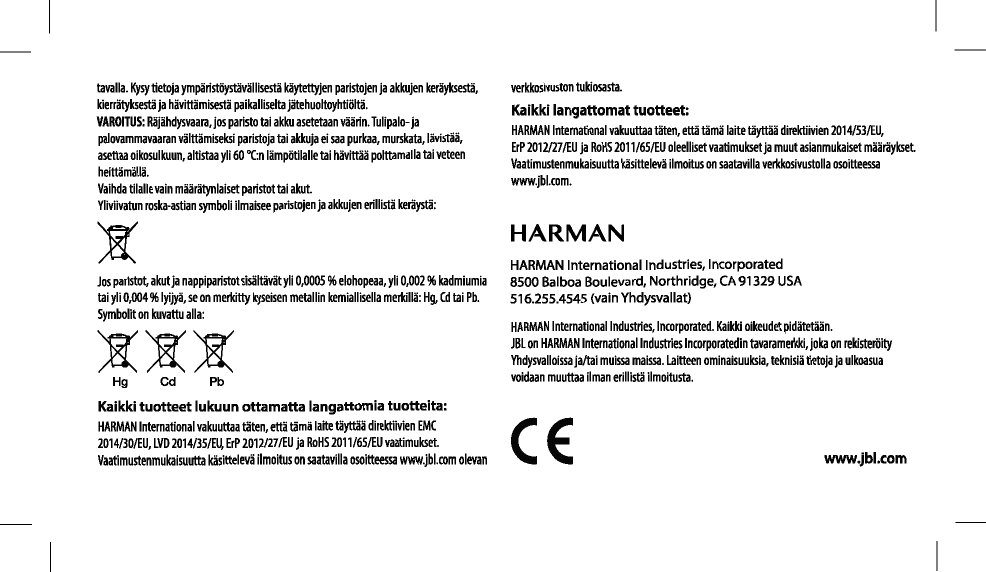 Page 48 of Harman JBLFLIP3SE PORTABLE BLUETOOTH SPEAKER User Manual 2