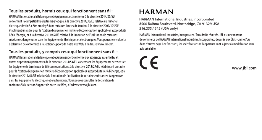 Page 11 of Harman JBLV310GA Bluetooth headset User Manual JBL Safety sheet