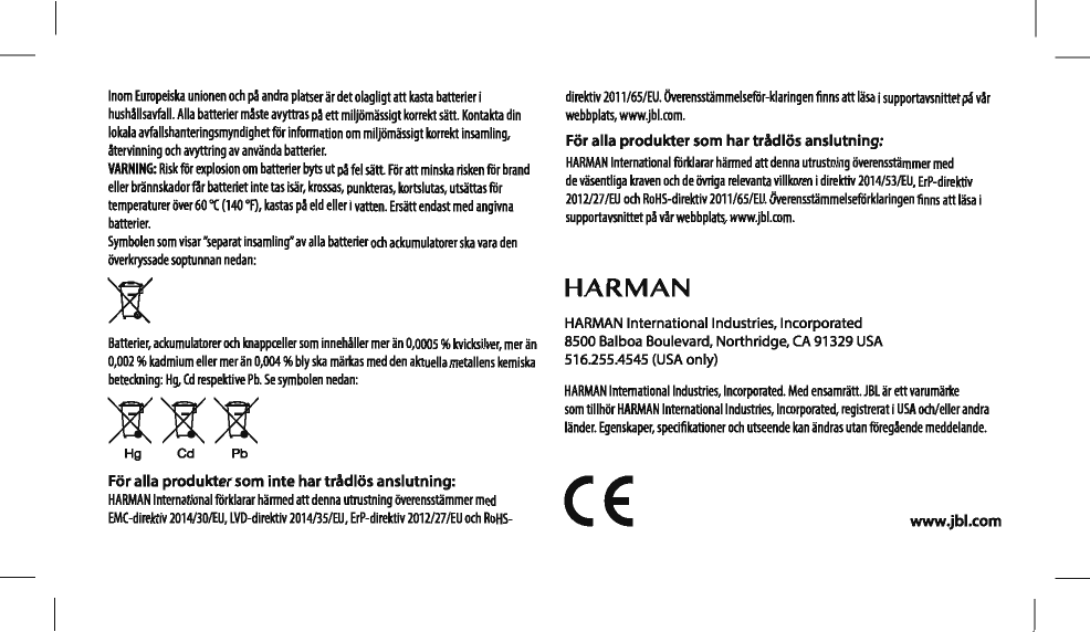 Page 58 of Harman UAFLASH Bluetooth Headset User Manual Manual Statements
