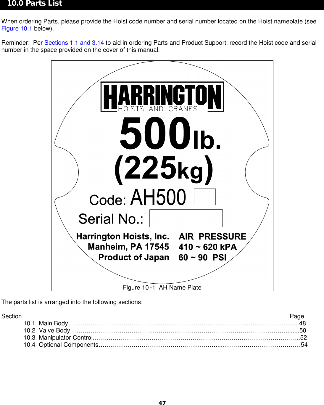 Page 3 of 11 - Harrington-Hoists Harrington-Hoists-Harrington-Hoists-Chainsaw-Sharpener-10-2-Ah250-Ah500-Main-Body-Users-Manual- Figure  Harrington-hoists-harrington-hoists-chainsaw-sharpener-10-2-ah250-ah500-main-body-users-manual