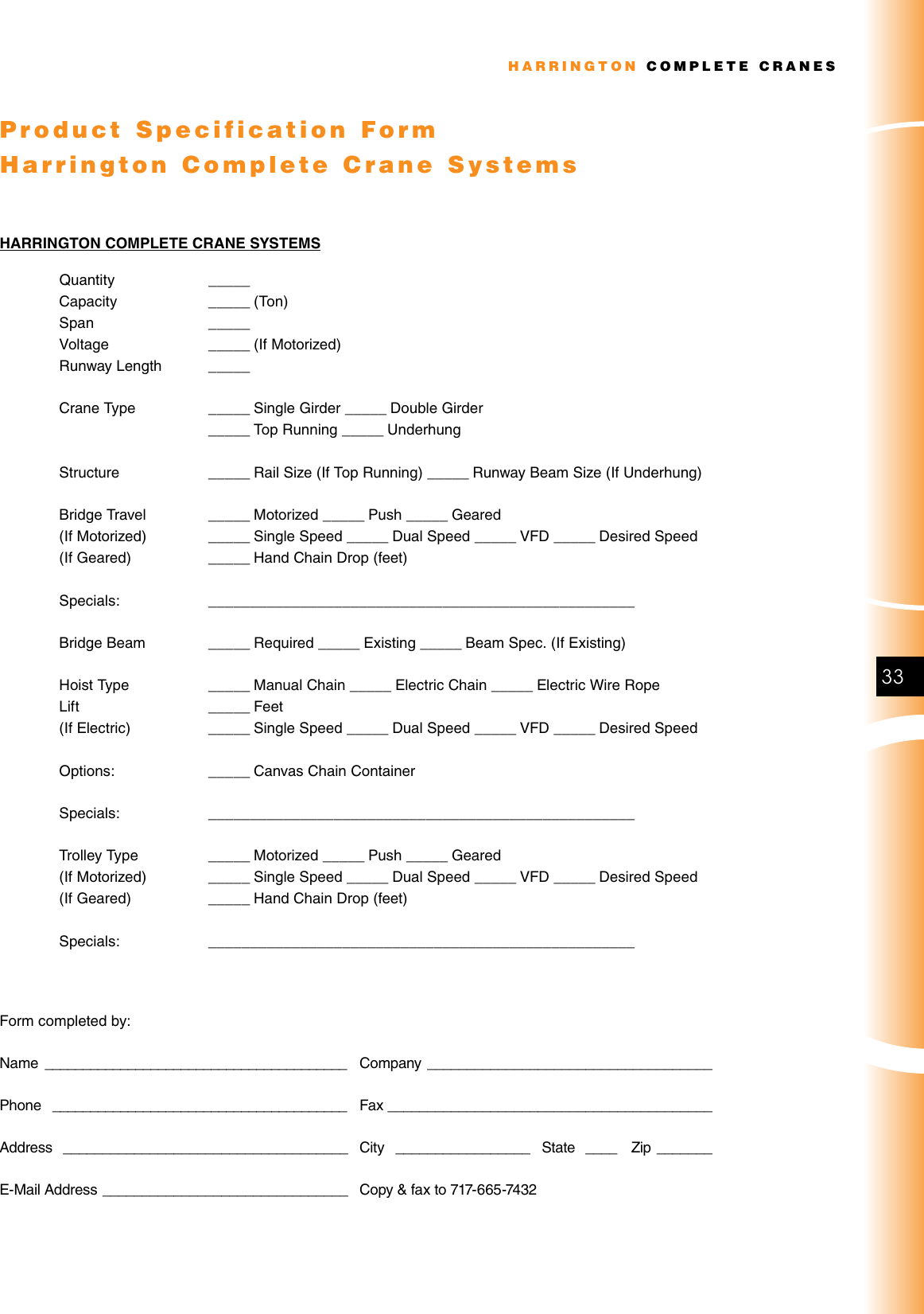 Harrington Hoists Saw Eac700 Users Manual Crane Catalog