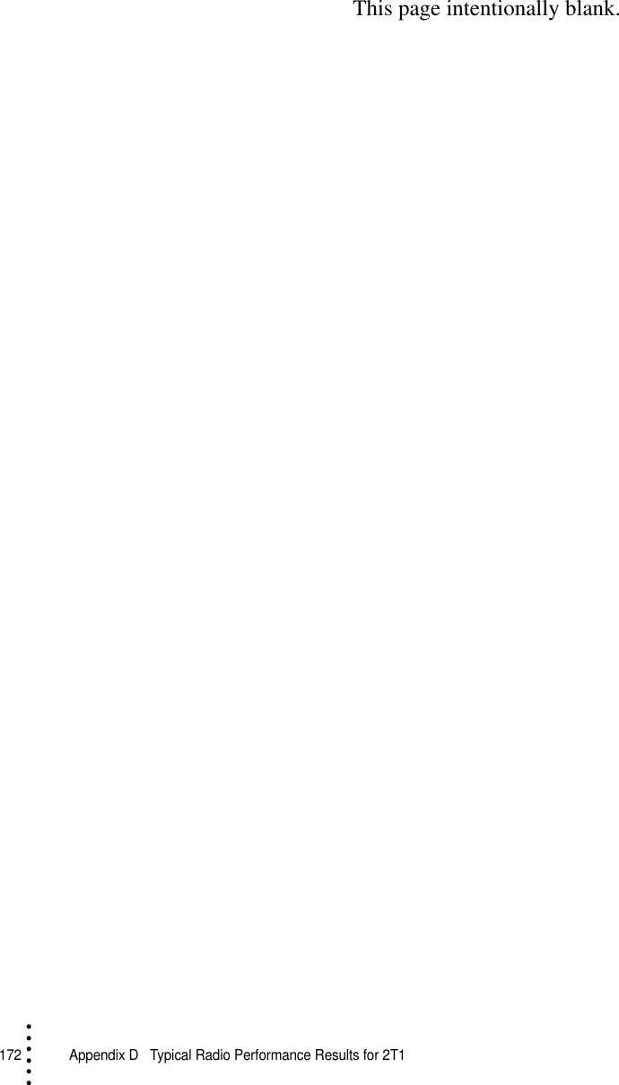 172   Appendix D  Typical Radio Performance Results for 2T1• • • •••This page intentionally blank.