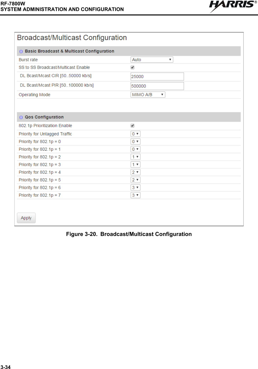 3-34RF-7800WSYSTEM ADMINISTRATION AND CONFIGURATIONRFigure 3-20. Broadcast/Multicast Configuration