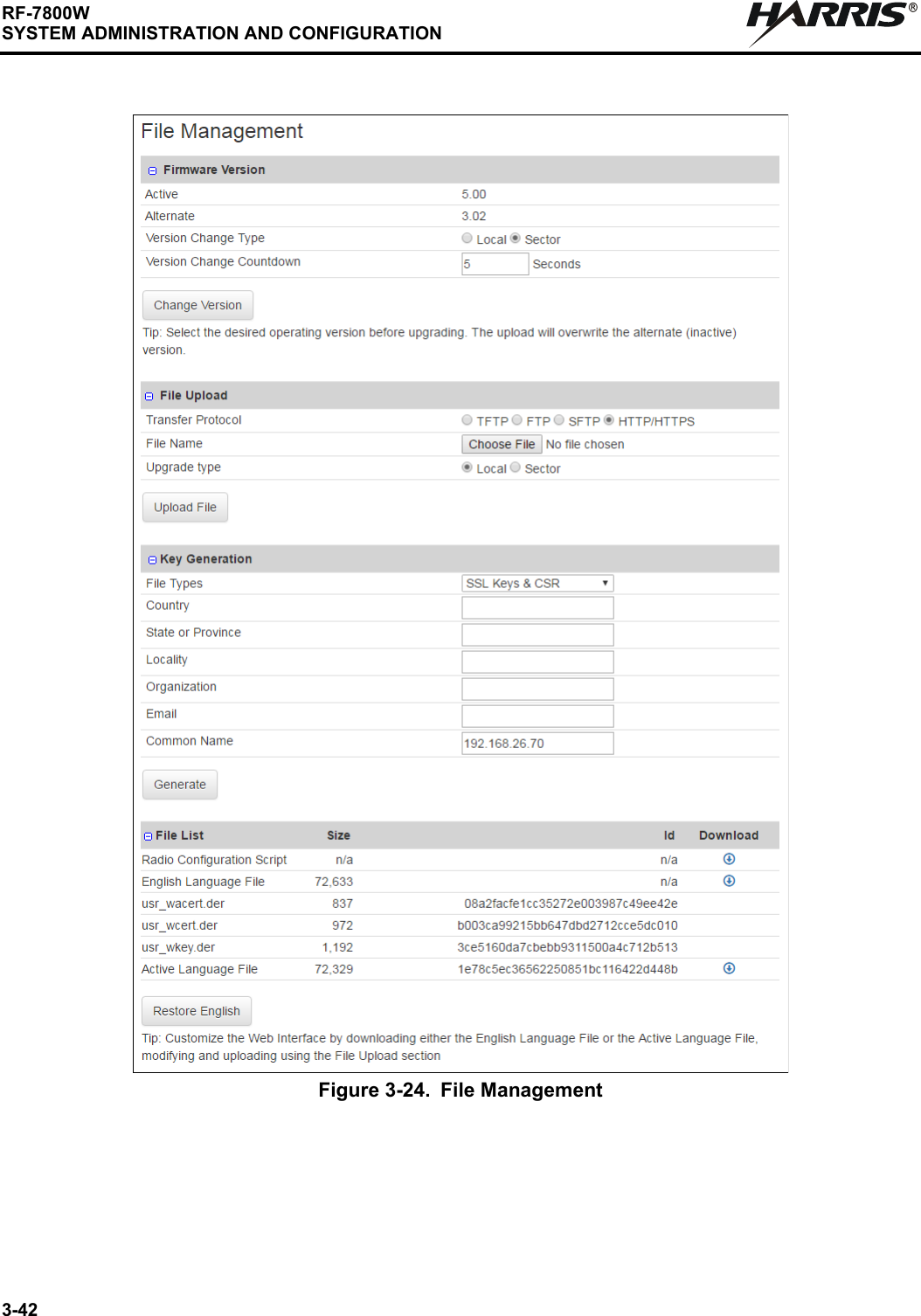 3-42RF-7800WSYSTEM ADMINISTRATION AND CONFIGURATIONRFigure 3-24. File Management