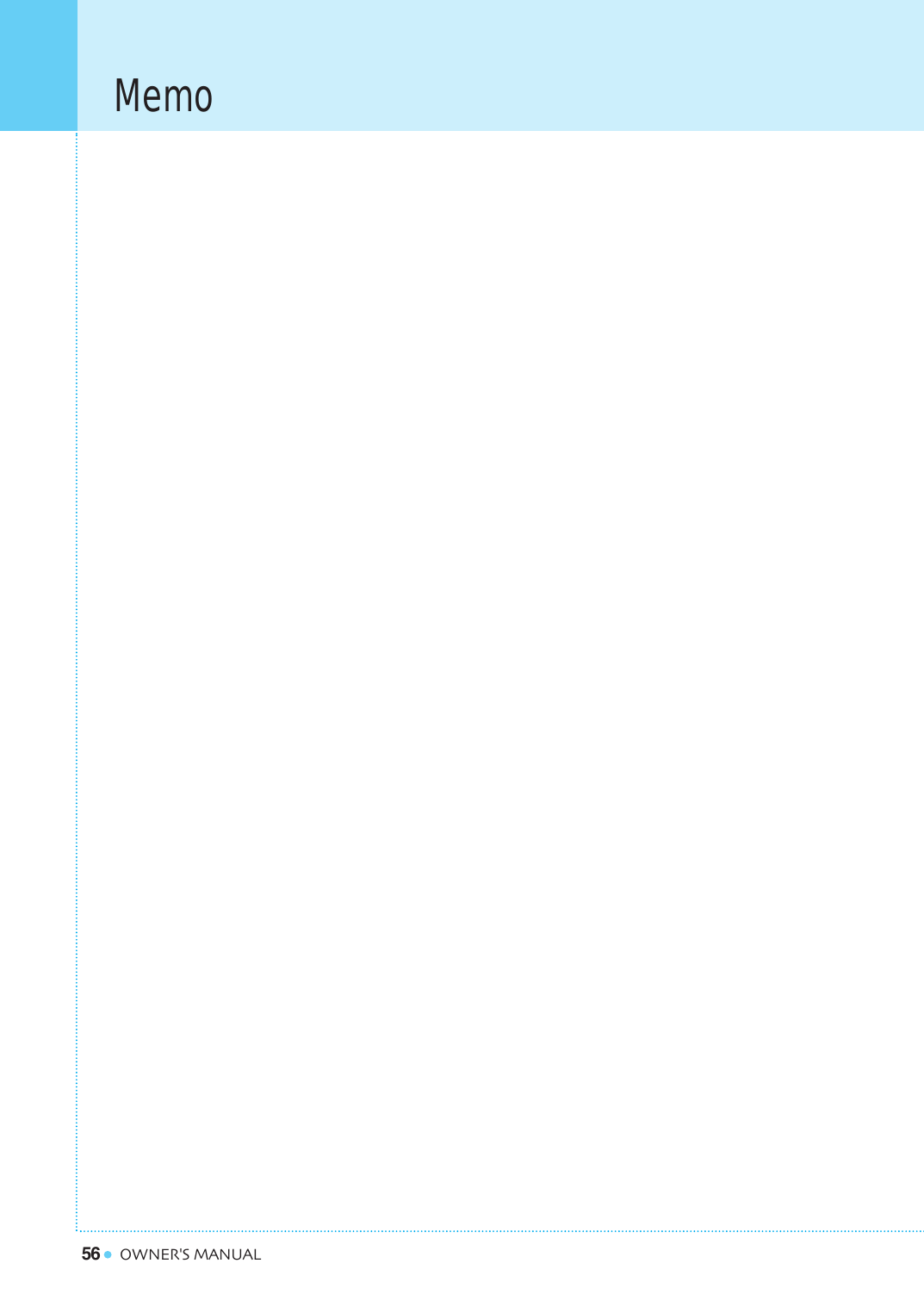 56MemoOWNER&apos;S MANUAL