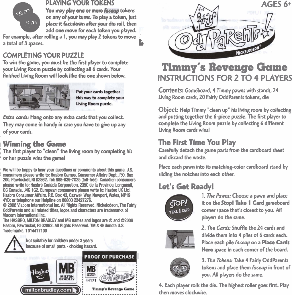 Page 1 of 2 - Hasbro AGES 6+ User Manual  To The 188053ca-7b0d-4ce2-89cc-d0b5bddc6a26