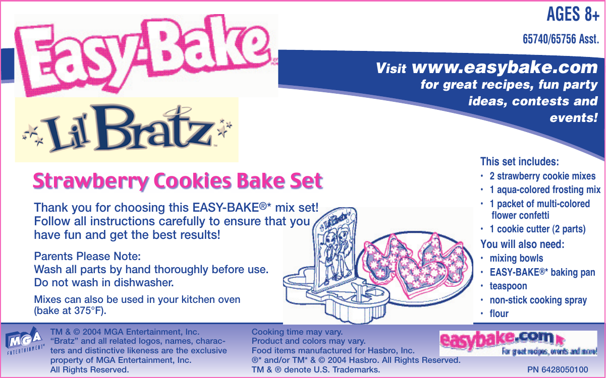 Page 1 of 4 - Hasbro Easy Bake Lil Bratz Id_65740_65756_Sgr Cookie User Manual  To The 0ec3cf9b-88fd-4ba8-9bf3-fdee3c6fca2d