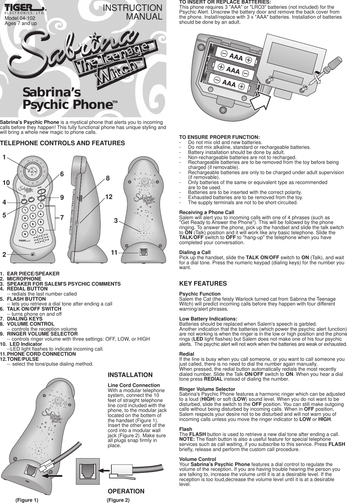 Page 1 of 2 - Hasbro Hasbro-04-102-Users-Manual-  Hasbro-04-102-users-manual