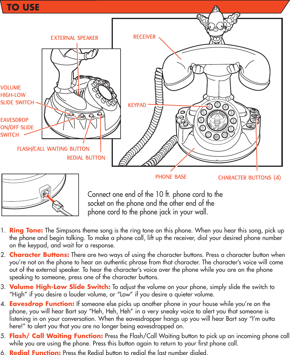Page 3 of 4 - Hasbro Hasbro-The-Simpsons-70236-Users-Manual- 70236_SimpsonPhone  Hasbro-the-simpsons-70236-users-manual