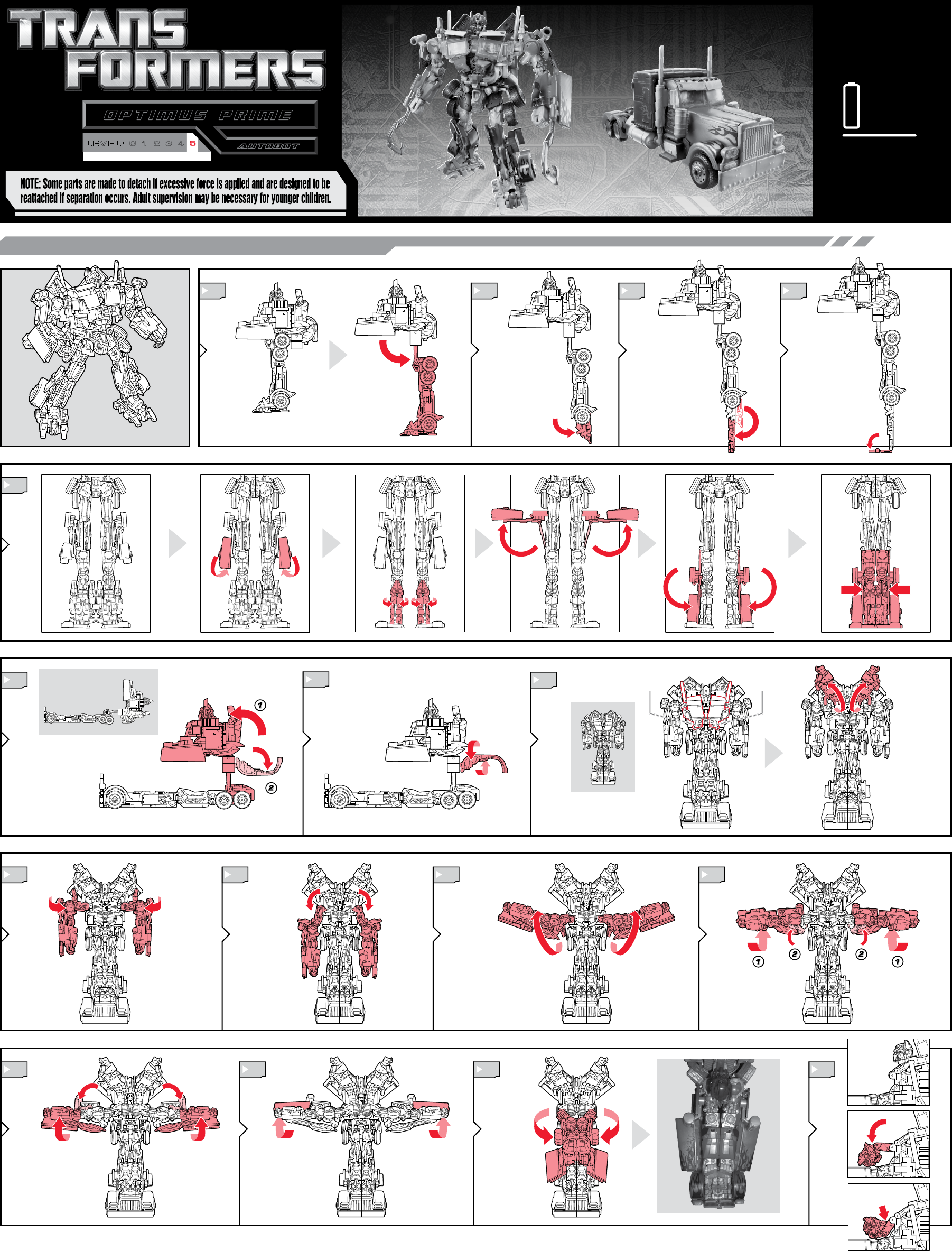 Hasbro Transformers Optimus Prime 27653 Users Manual