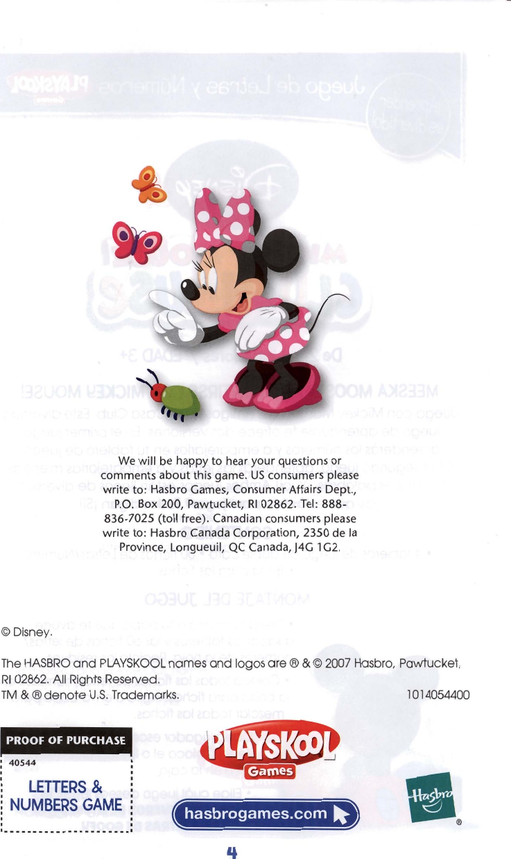 Page 4 of 4 - Hasbro Mickey Mouse Clubhouse User Manual To The 9d682d15-24c9-4d90-9d70-910b7b742151