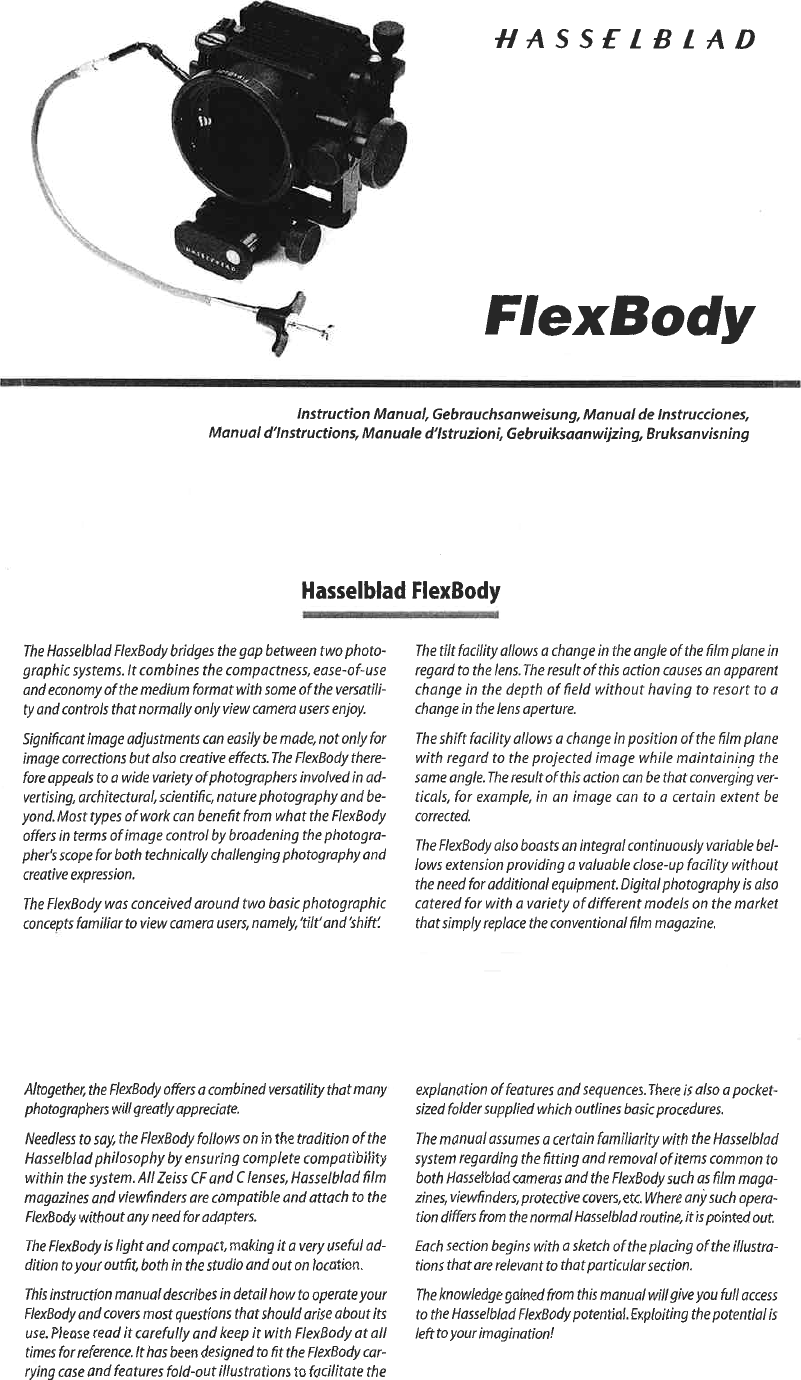 Page 5 of 11 - Hasselblad Hasselblad-Flexbody-User-Guide-  Hasselblad-flexbody-user-guide