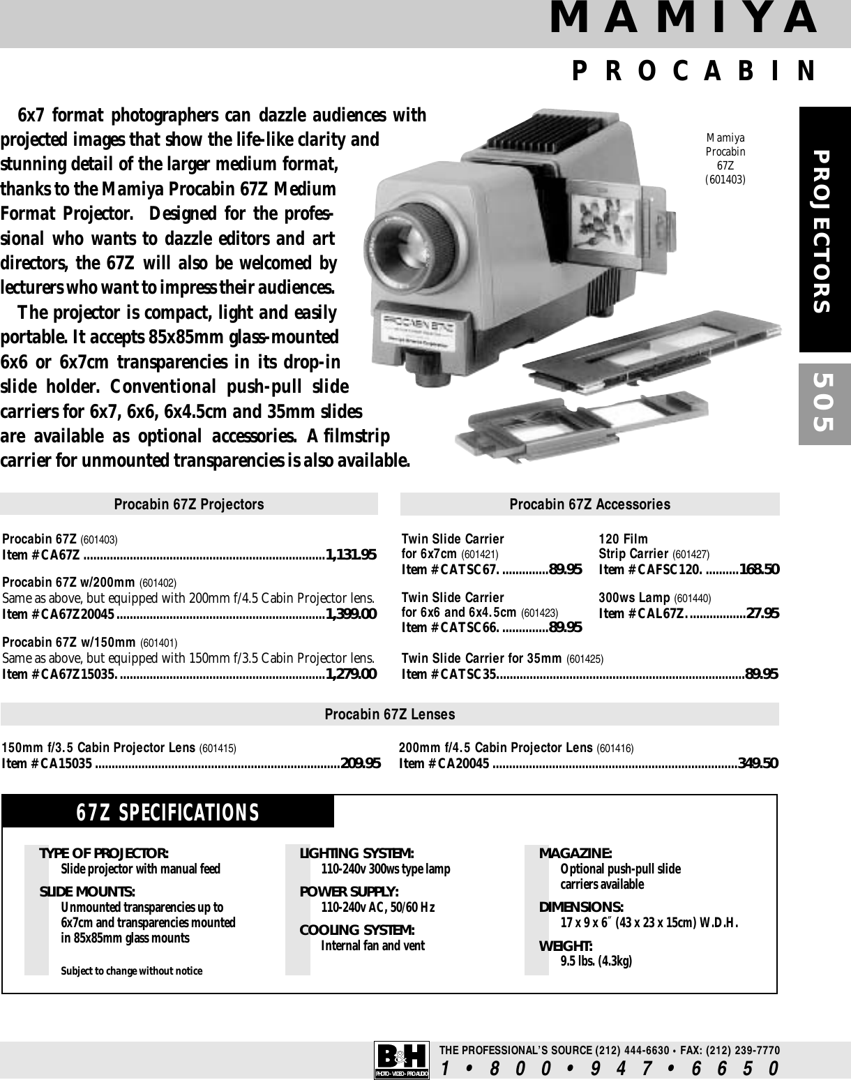 Page 7 of 7 - Hasselblad Hasselblad-Pcp-80-Users-Manual- 12. Projectors 500-506 (x)  Hasselblad-pcp-80-users-manual