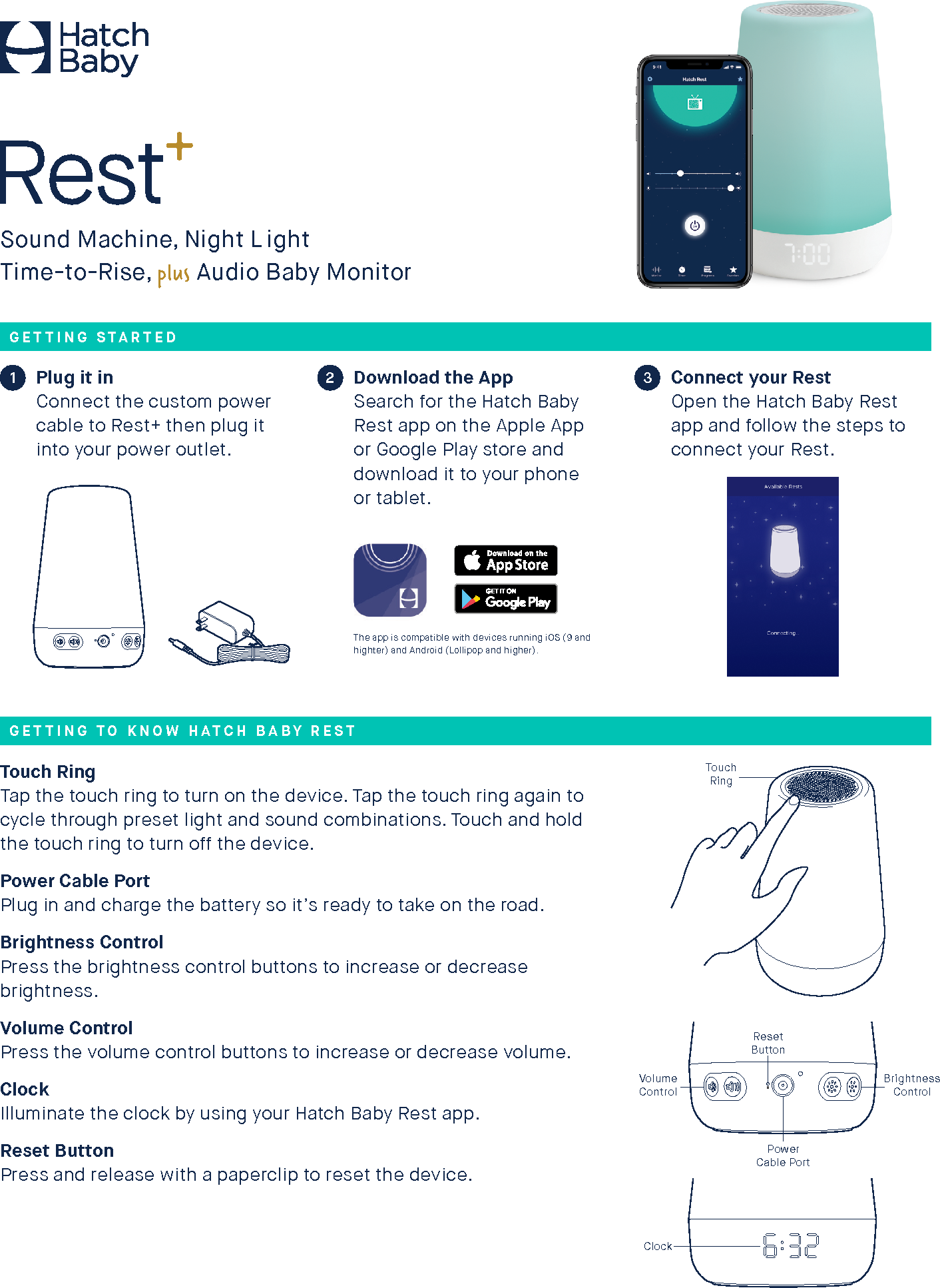 Hatch Baby HBRESTPLUS Hatch Baby Rest+ User Manual