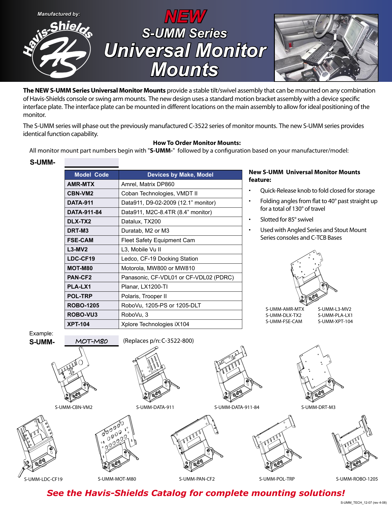 Page 1 of 2 - Havis-Shields Havis-Shields-S-Umm-Amr-Mtx-Users-Manual- S-UMM_TECH_12-07a  Havis-shields-s-umm-amr-mtx-users-manual