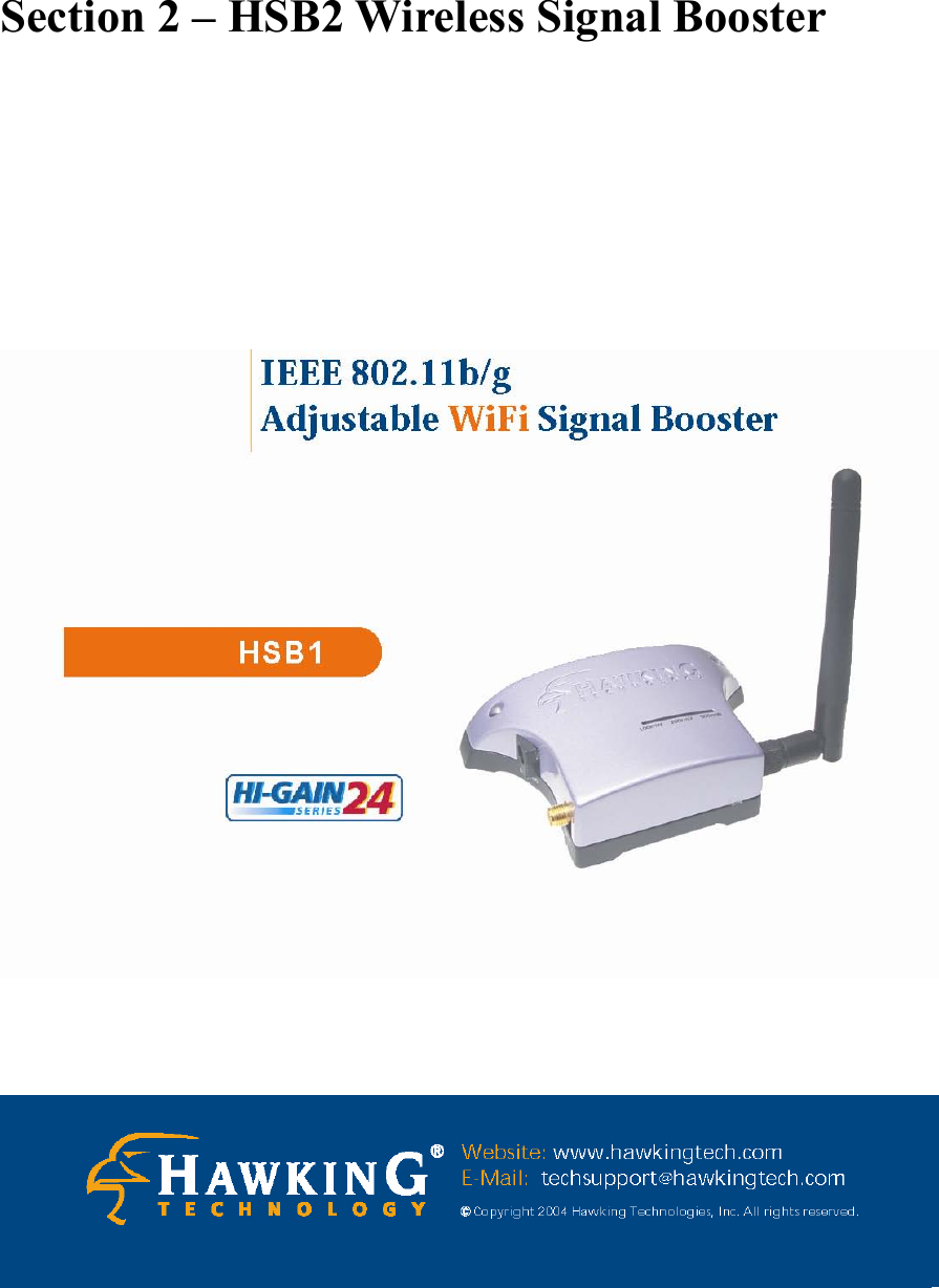 Section 2 – HSB2 Wireless Signal Booster                                                                            