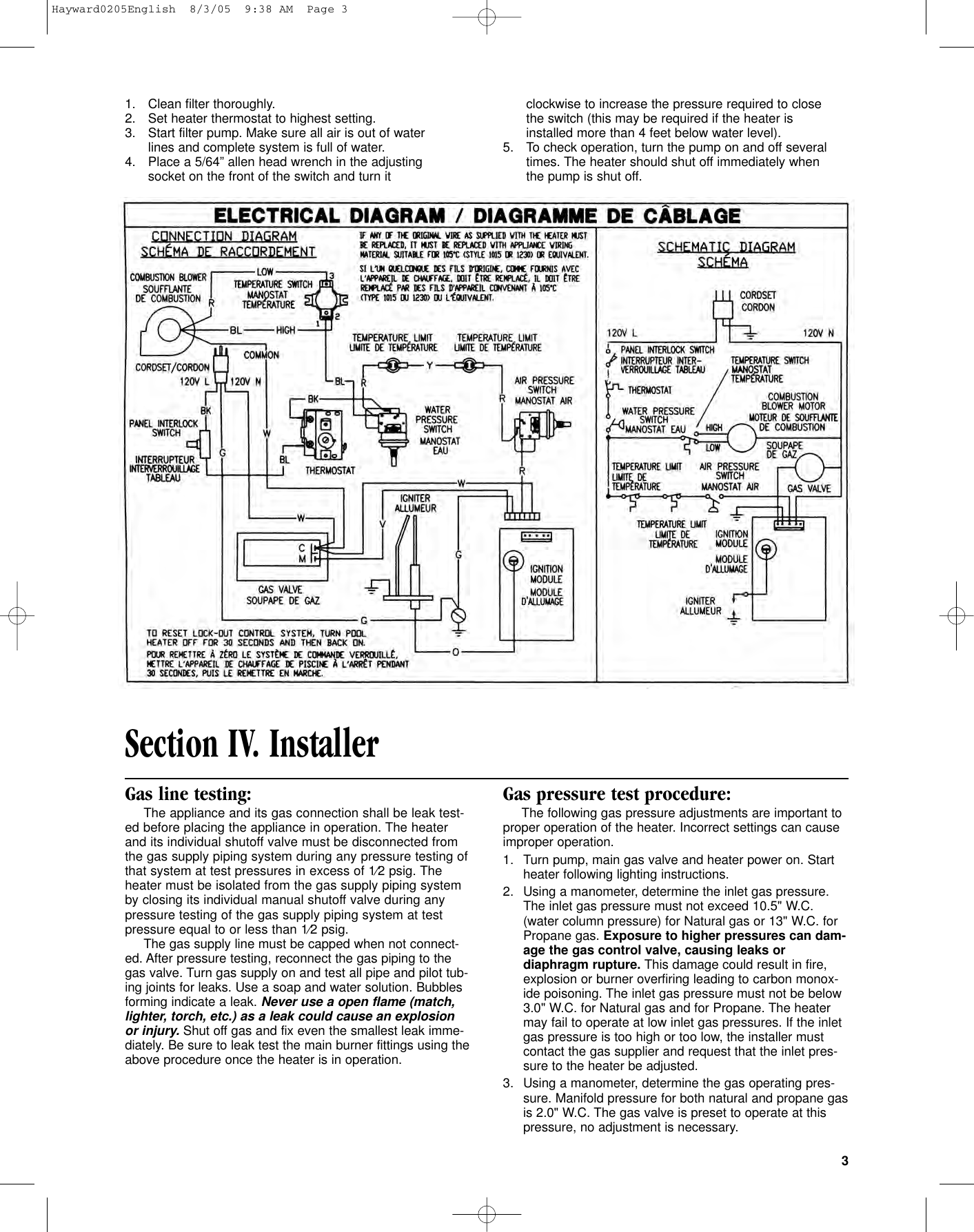 Page 3 of 8 - Hayward-Pools Hayward-Pools-Abg1001-Users-Manual- Hayward - Installation, Operation & Service Procedures Above Ground Pool Heater  Hayward-pools-abg1001-users-manual
