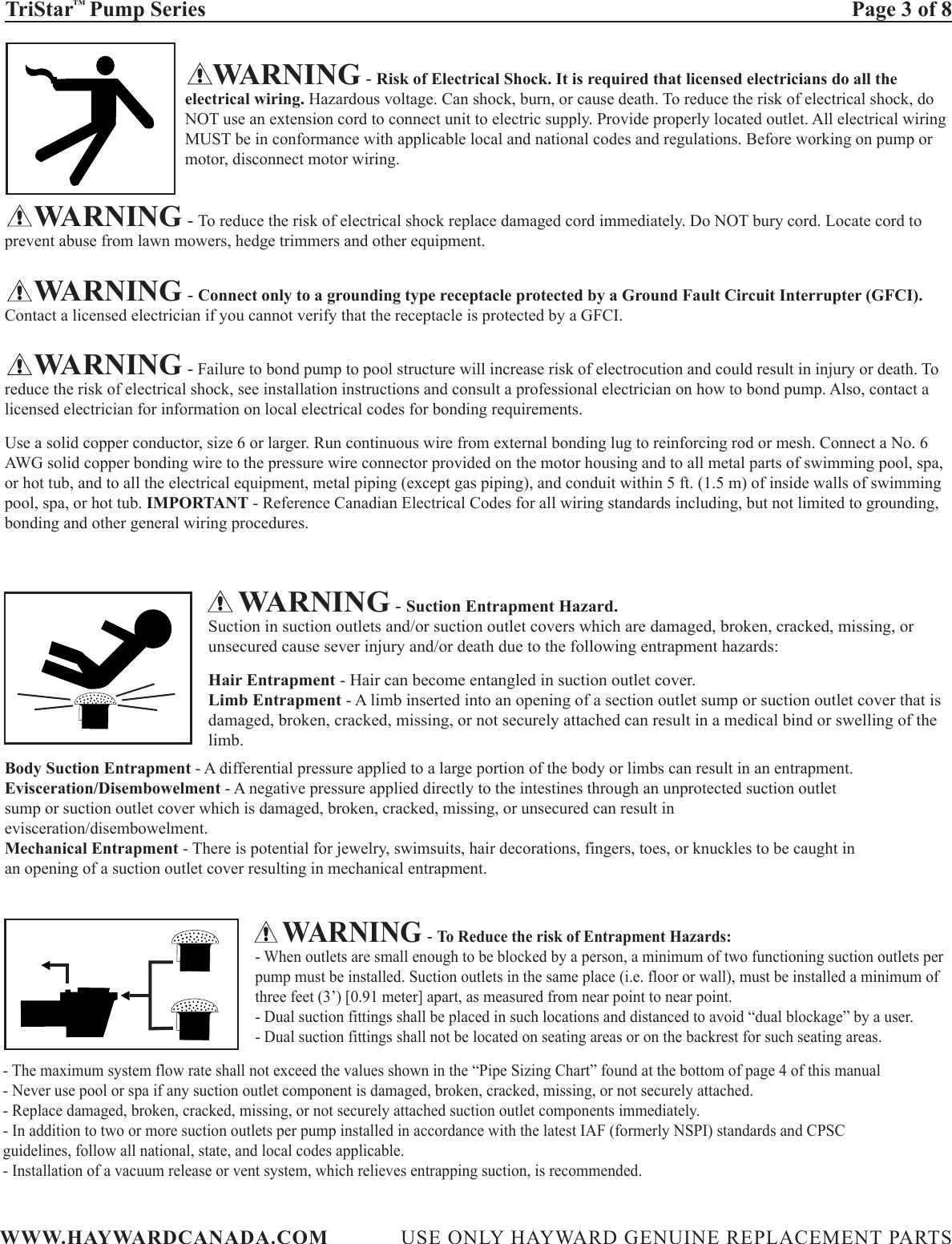 Page 3 of 8 - Hayward-Pools Hayward-Pools-Hayward-Pools-Swimming-Pool-Pump-Sp3207Ec-Users-Manual- PN IS3200 HC 07  Hayward-pools-hayward-pools-swimming-pool-pump-sp3207ec-users-manual