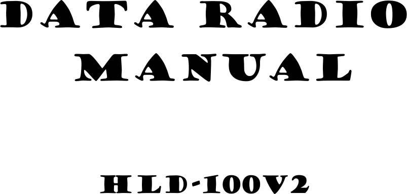      DATA RADIO  MANUAL   HLD-100V2                        